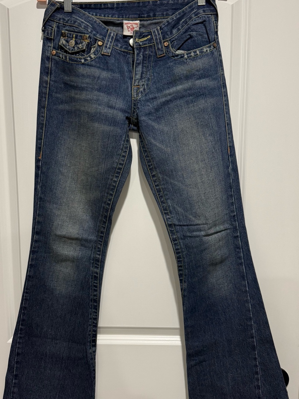 Vintage Y2K True Religion Low Rise Flare Jeans Flap Pockets